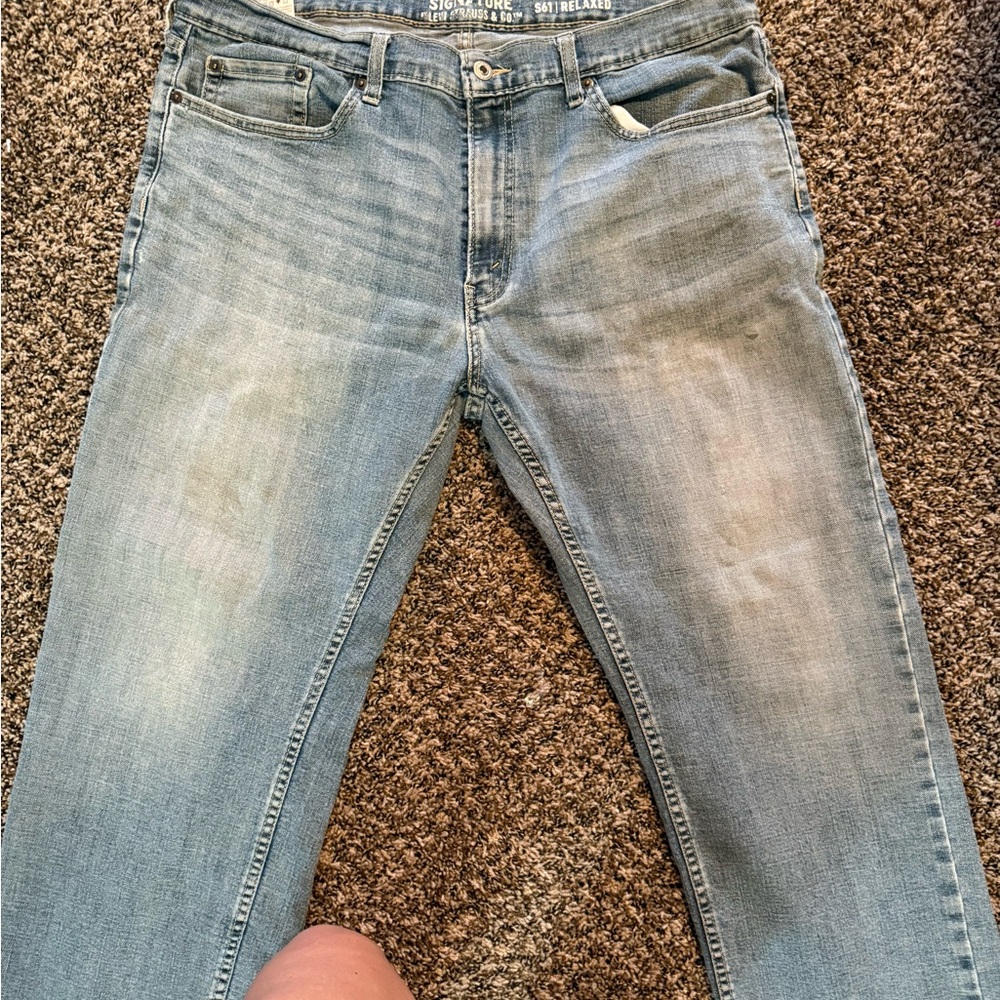 Signature by Levi Strauss Blue Slim Straight Jeans size 38/30